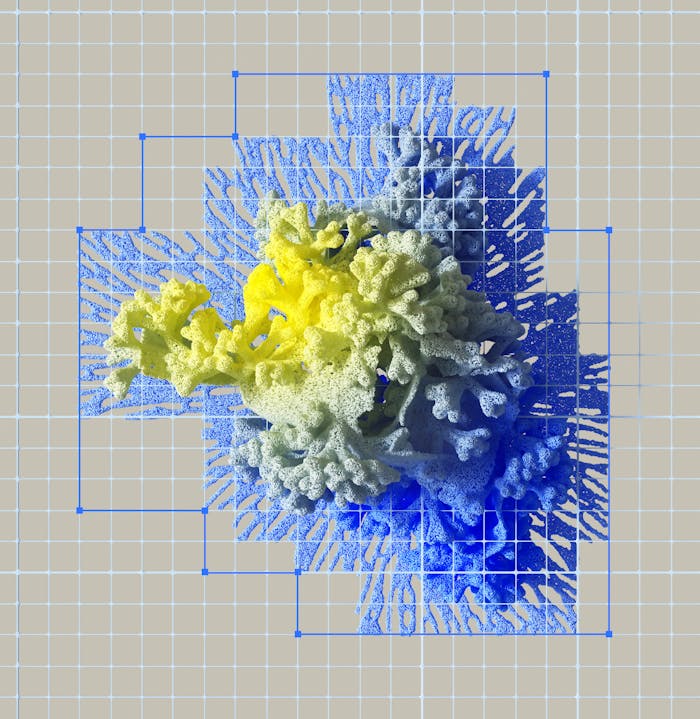 services-02 Colorful abstract 3D rendering of neural networks with vibrant blue and yellow gradients.