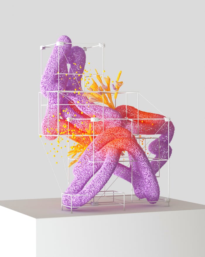 who-we-are Colorful abstract 3D rendering showcasing AI and organic growth.